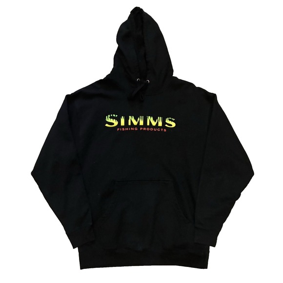 Simms Other - Simms Fishing Products Black Pullover Hoodie Mens Size Large L Sweatshirt Fleece